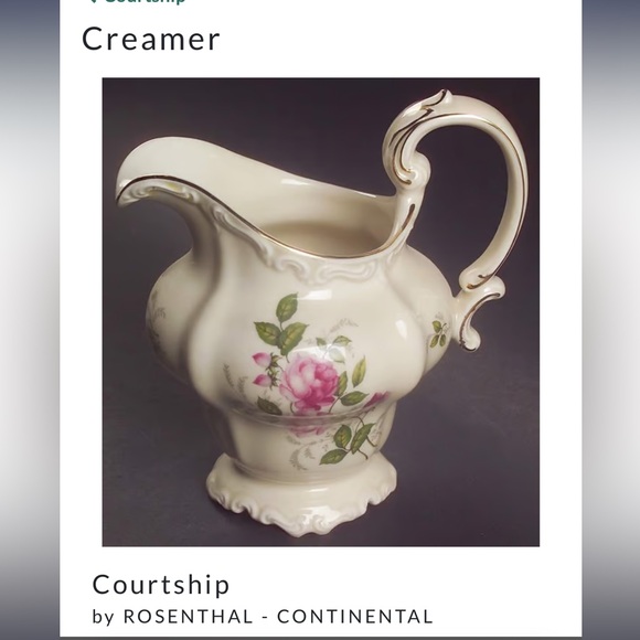 Rosenthal Courtship Creamer 4 3/8” pompadour selb germany - Picture 4 of 6